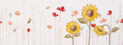 sunflowers and poppies